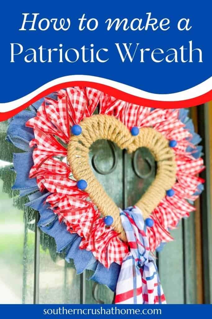 patriotic wreath with nautical rope pin