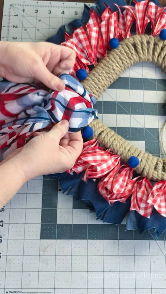 close up of patriotic wreath