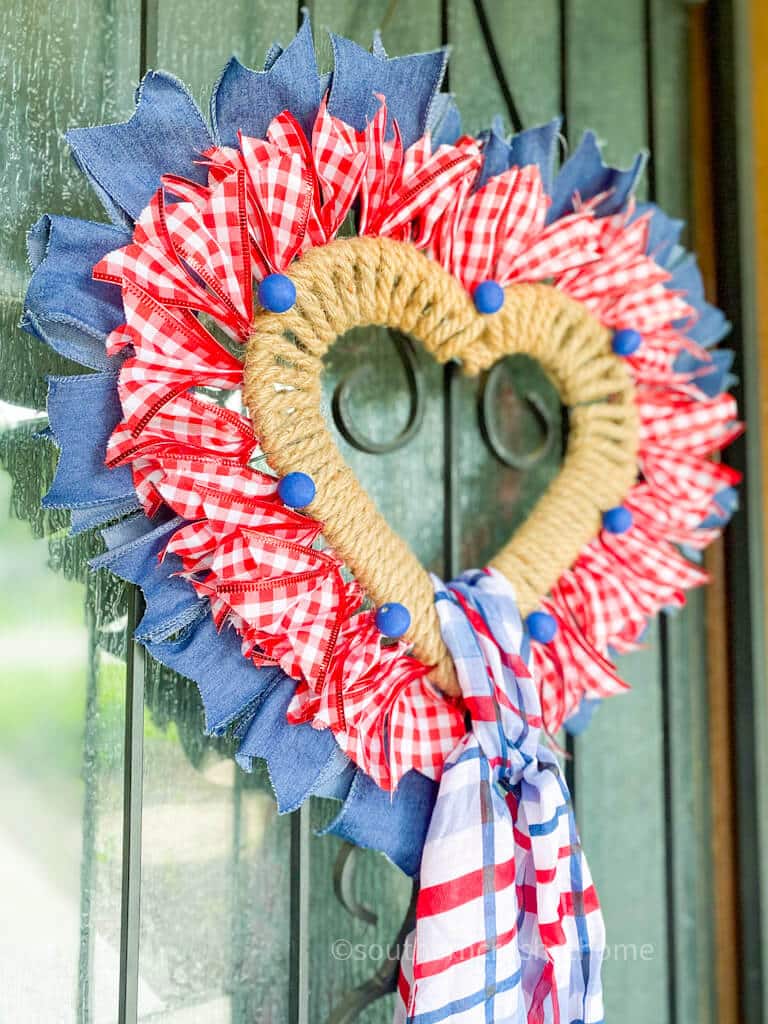 patriotic wreath on front door