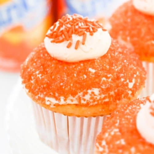 finished Sunkist orange cupcakes