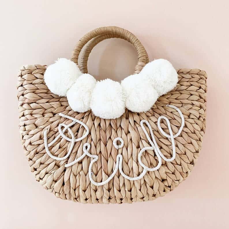 bride straw pocketbook gift