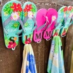 dollar tree flip flop pool towel rack