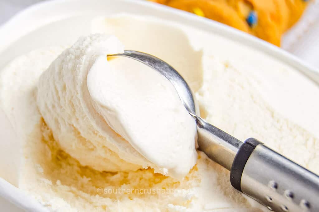 homemade ice cream being scooped