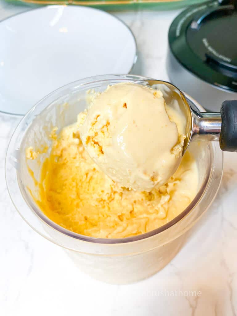 peach ice cream scoop
