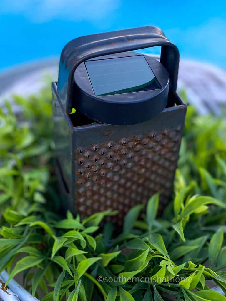 solar light in cheese grater