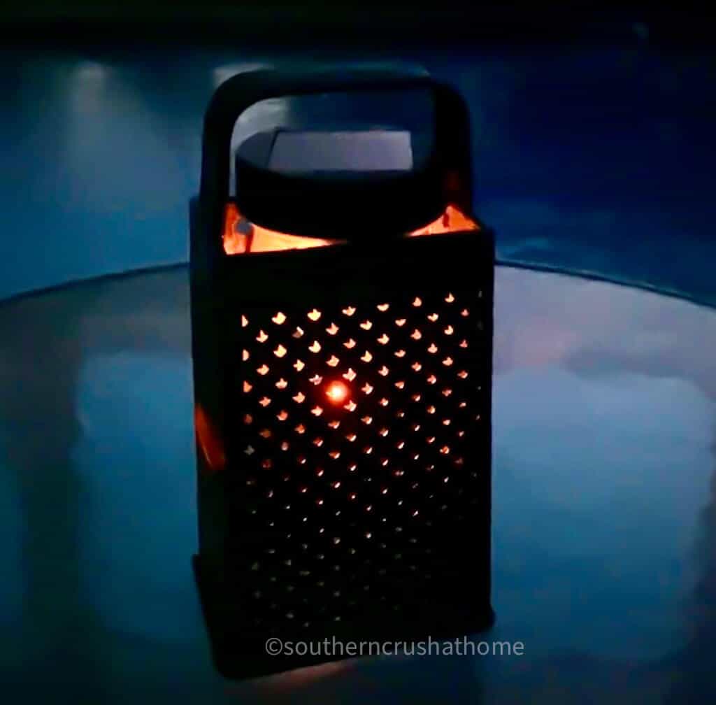 cheese grater solar light at night