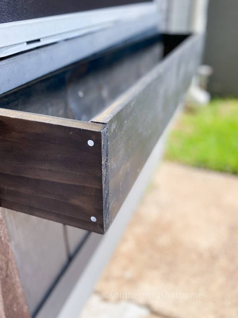 galvanized nails on planter box