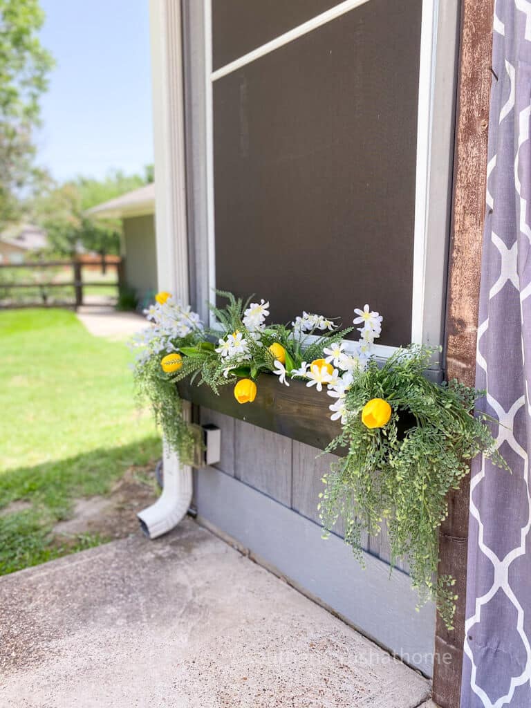 completed outdoor window planter box