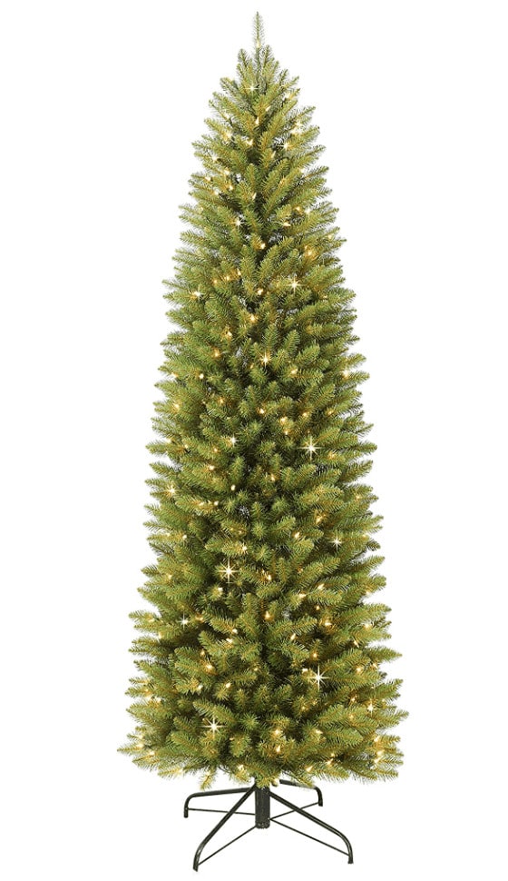 7.5ft Pre Lit Fraser Fir Pencil Artificial Christmas Tree