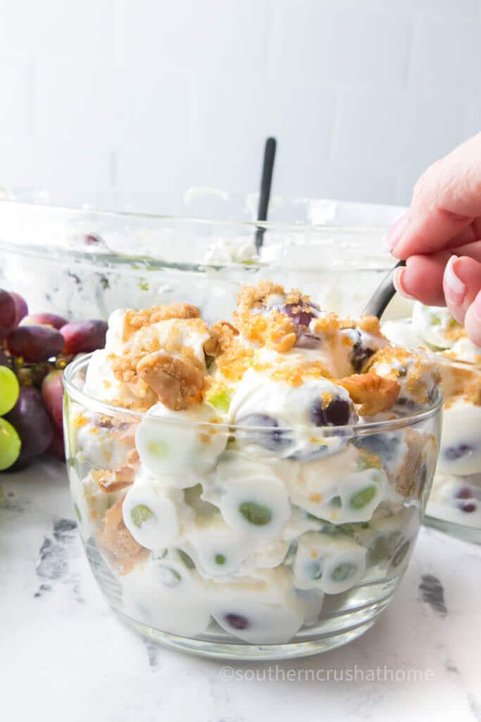 spoonful of grape salad