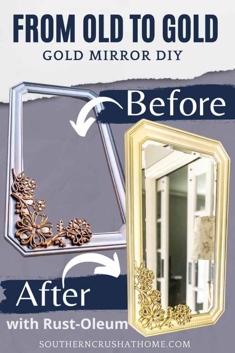 How to Turn an Old Mirror into a Modern Gold Mirror the Easy Way
