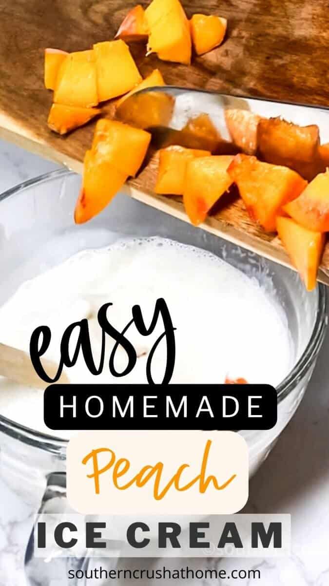 Homemade Peach Ice Cream Pinterest Pin