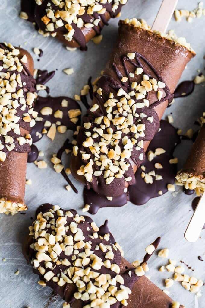 chocolate pb popsicles