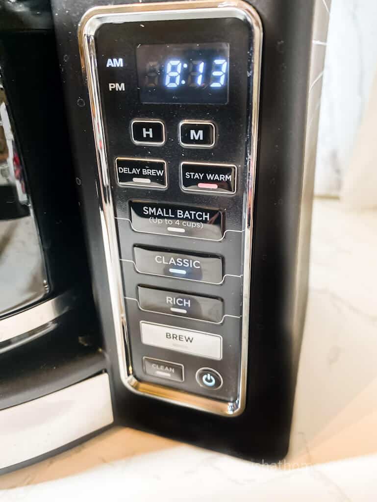 control panel of coffee maker
