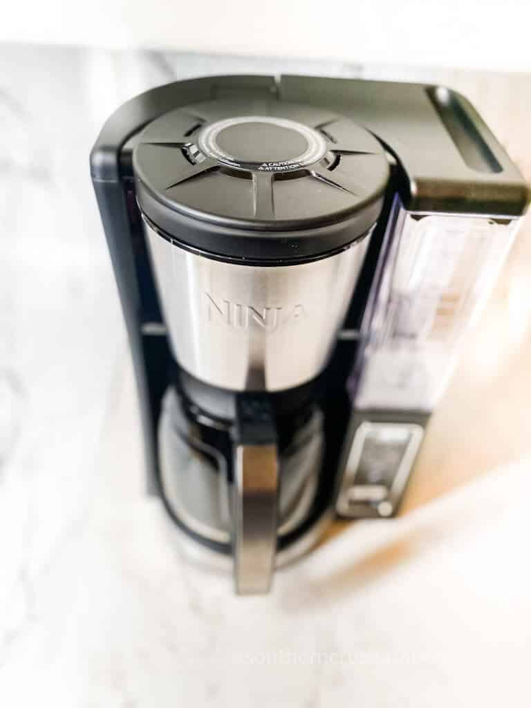 overhead view of coffee maker