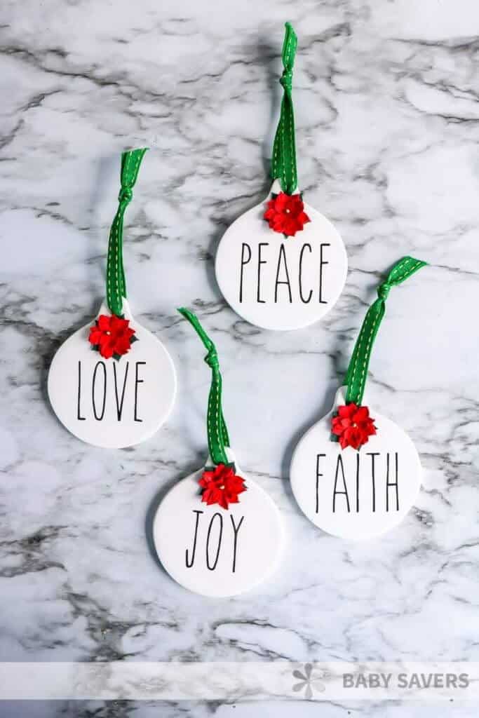 rae dunn inspired ornaments