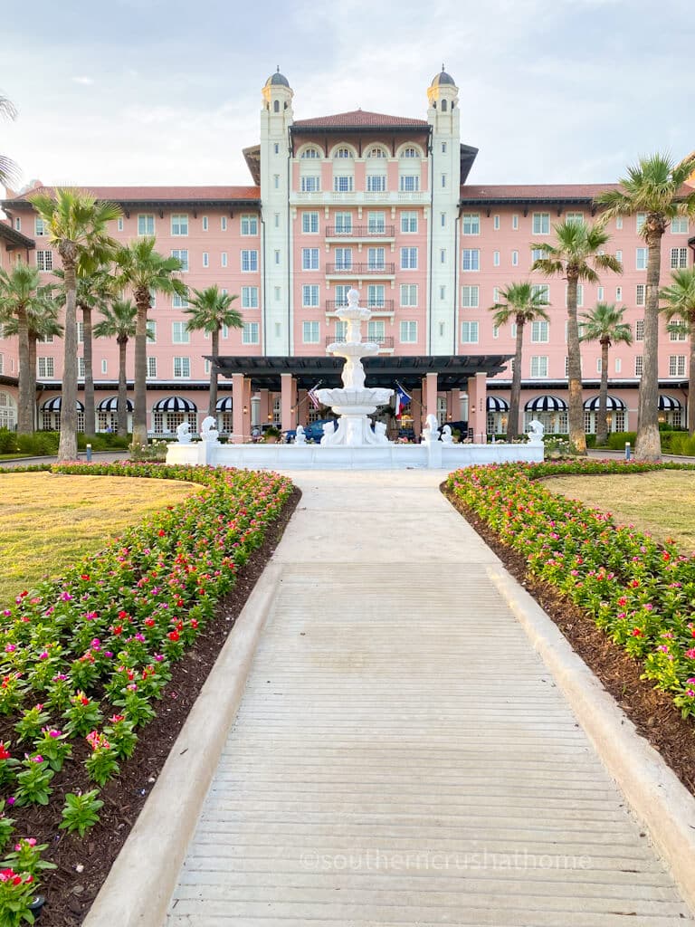 fountain in front of grand galvez