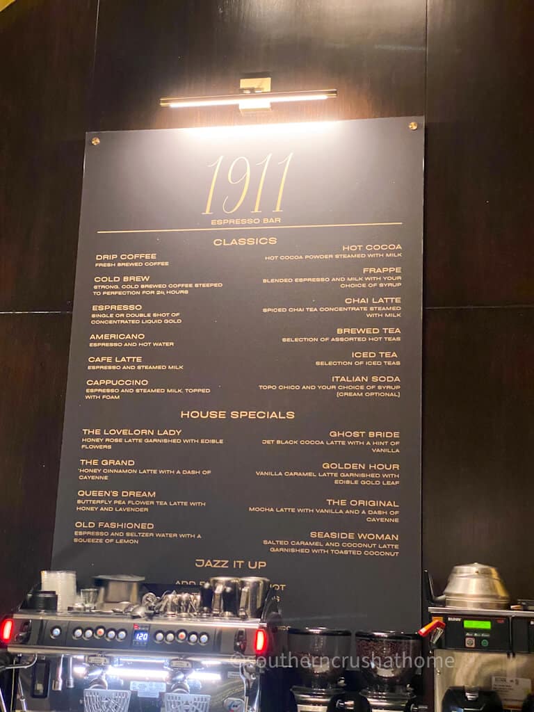 1911 Coffee Shop menu in Grand Galvez