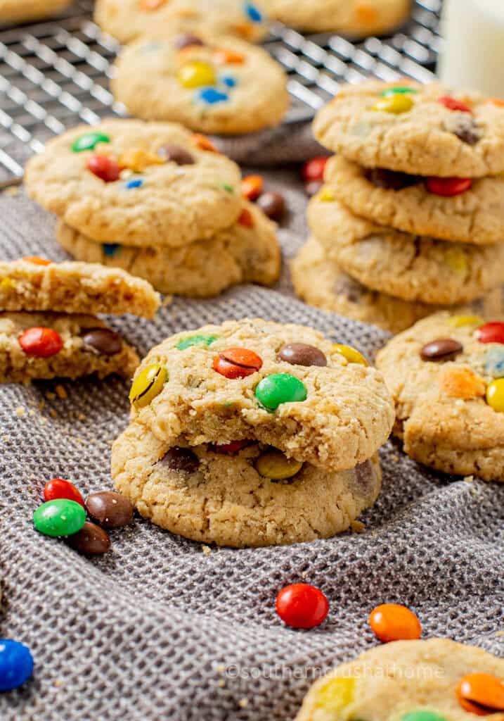 final m&m cookies stacked
