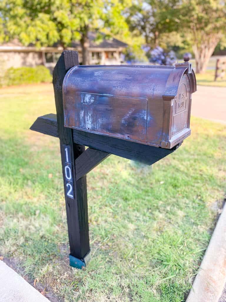 finished patina plastic mailbox