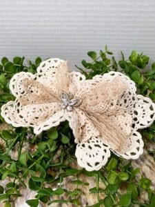 final styled doily bow