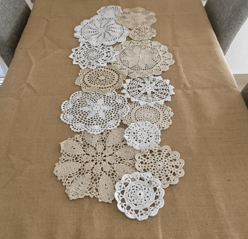 doily table runner