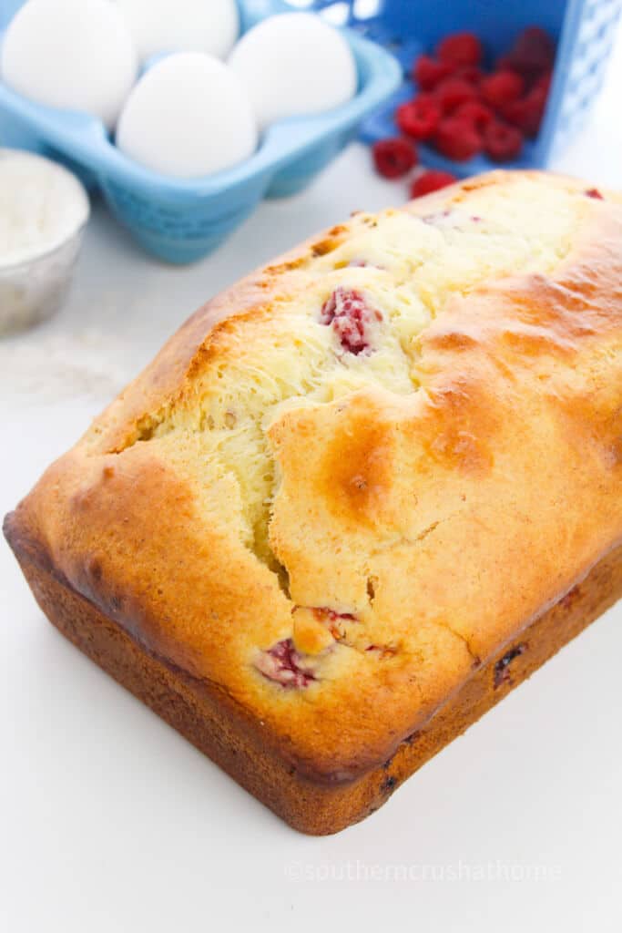 baked lemon raspberry cake loaf