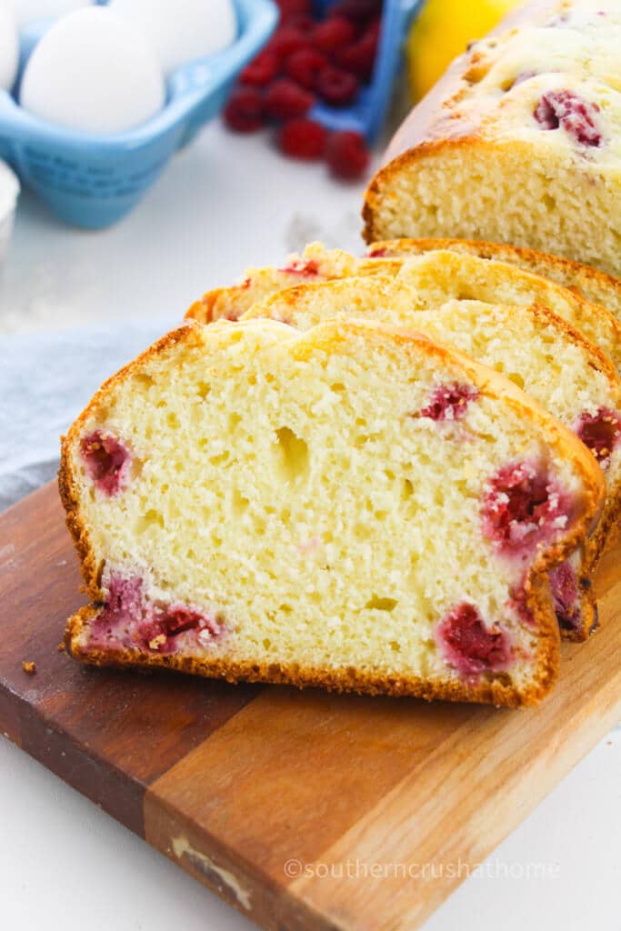 slices of lemon raspberry cake