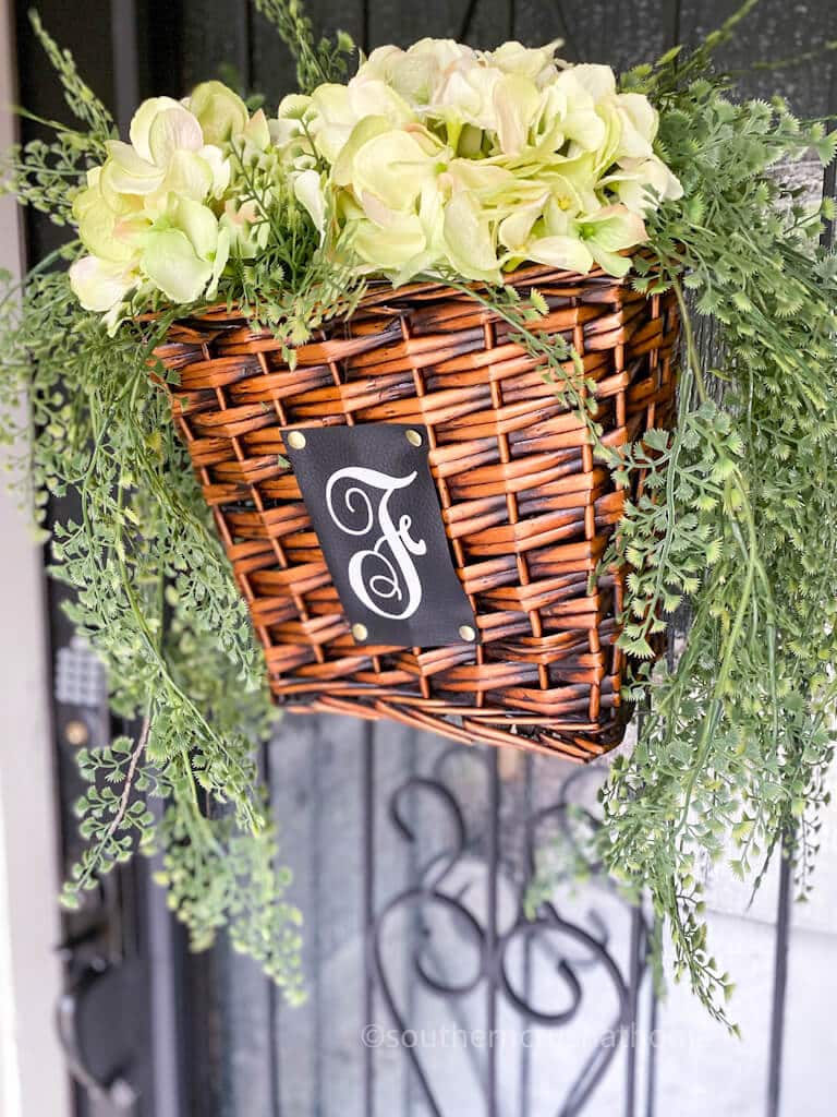 thrift flip basket front door decor