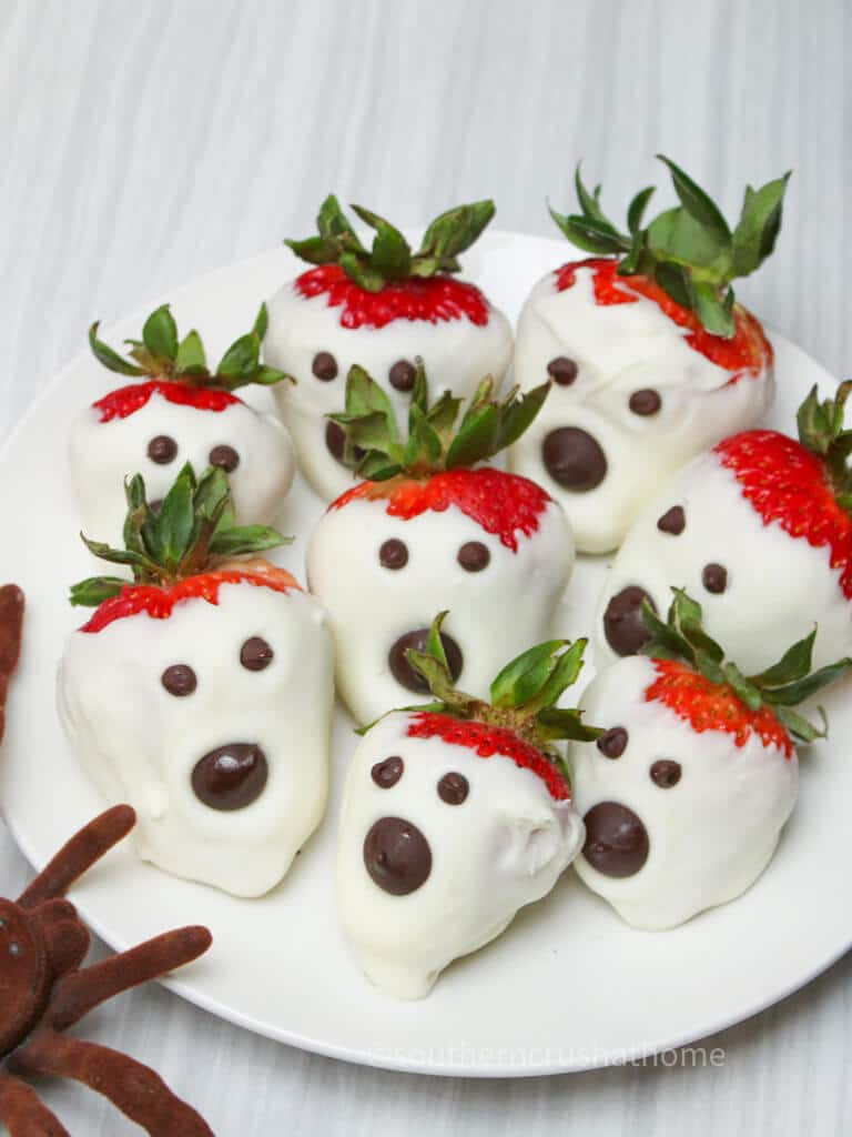 grouping of ghost strawberries on plate