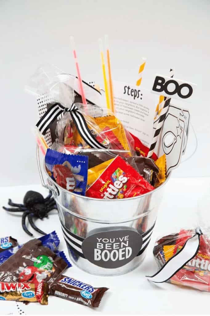 galvanized bucket boo basket