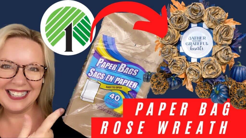 paper bag rose wreath