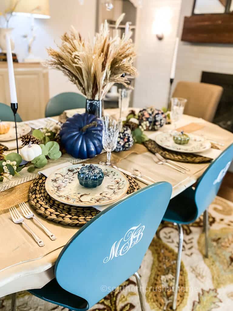 side view of table setting