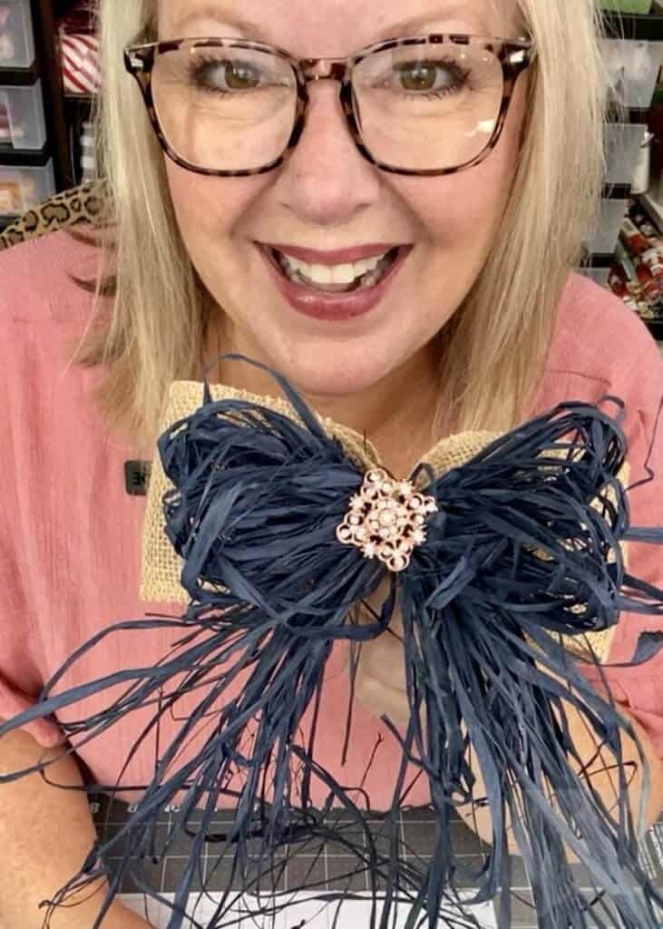 burlap raffia bow