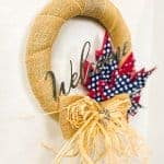 side view of final burlap wreath