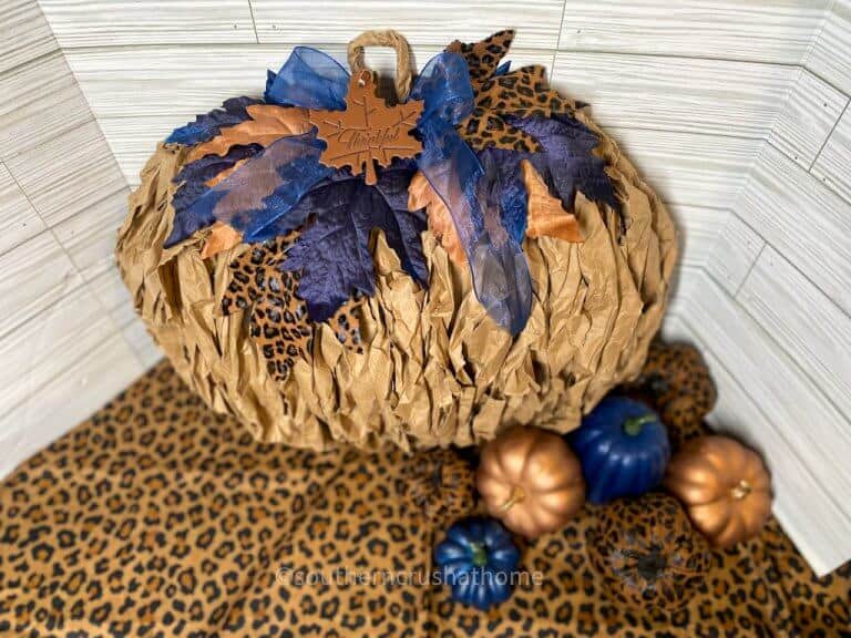 How to Make a Dollar Tree Pumpkin Wreath Using Kraft Paper