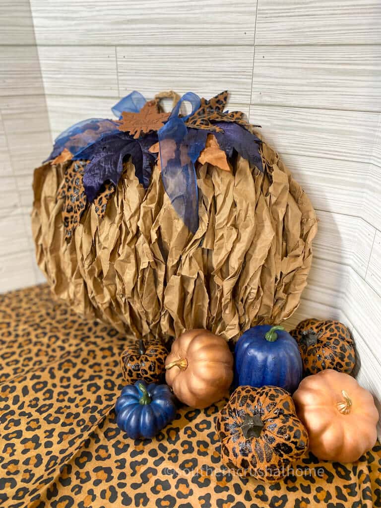 final side view of pumpkin wreath