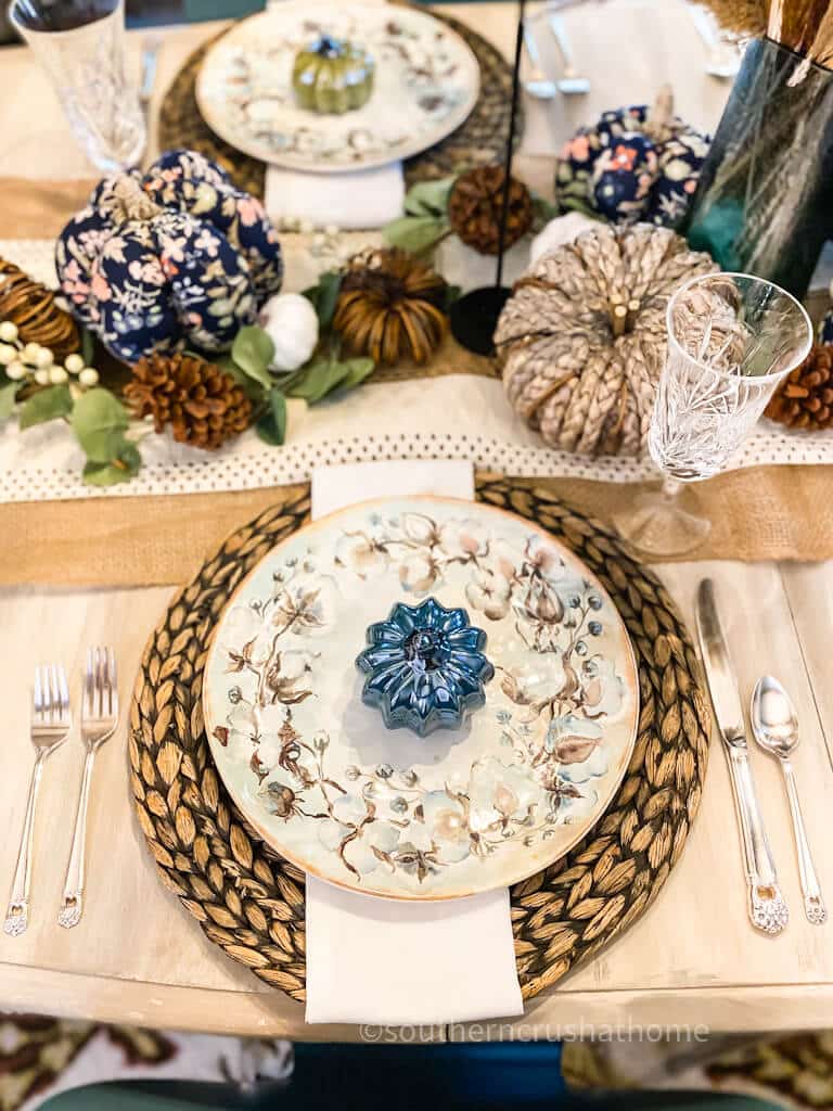 overhead view of proper table setting