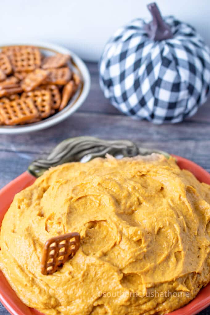 styled image of pumpkin pie fluff dip