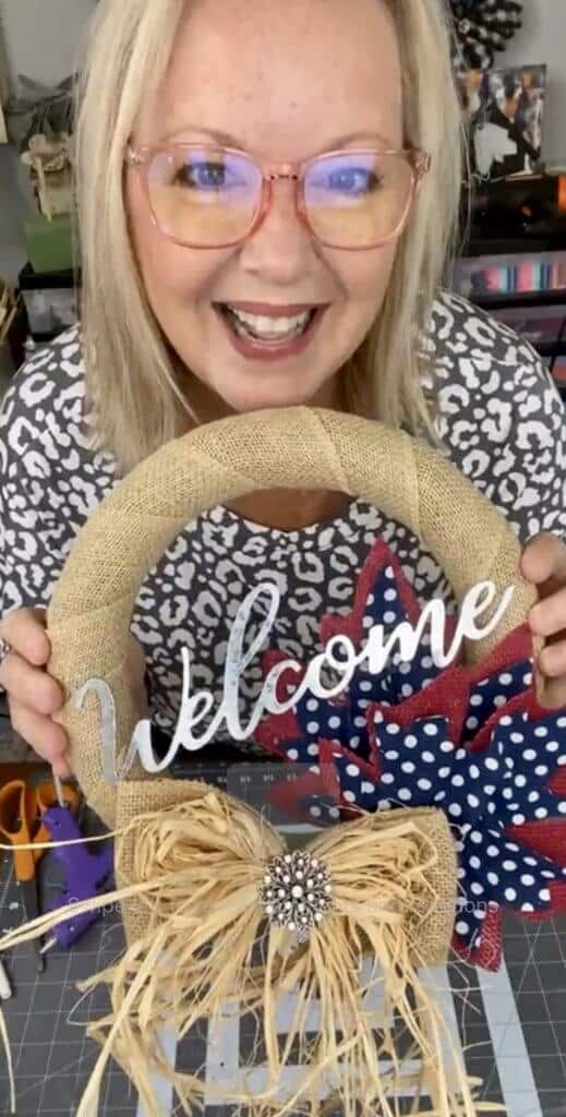 welcome burlap wreath