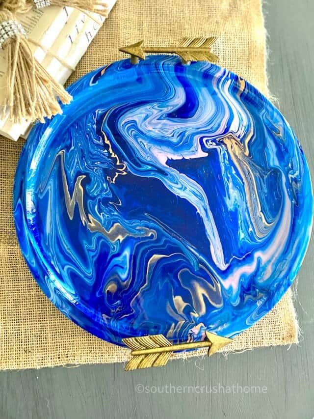 Easy Acrylic Pour Painting on a Dollar Tree Pizza Pan Step by Step