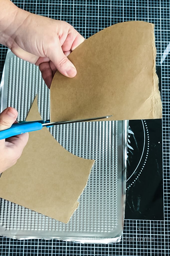 cutting out feather pattern