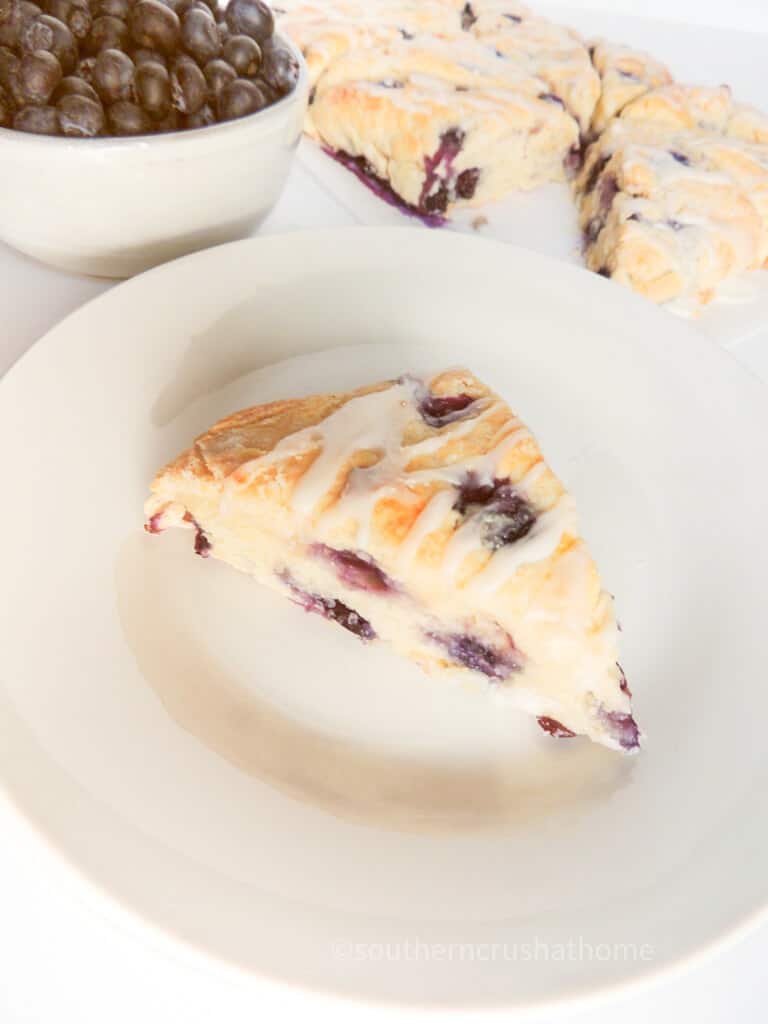 close up of a blueberry scone