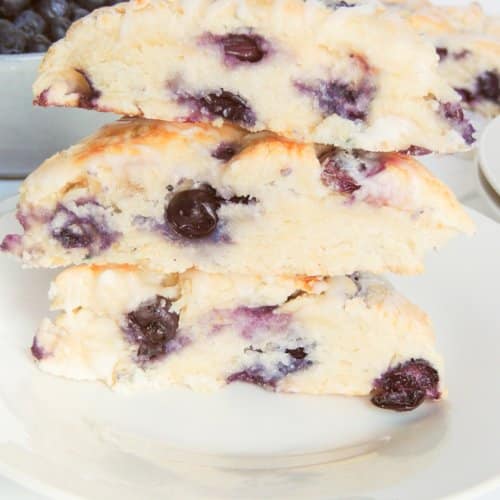 stacked blueberry scones