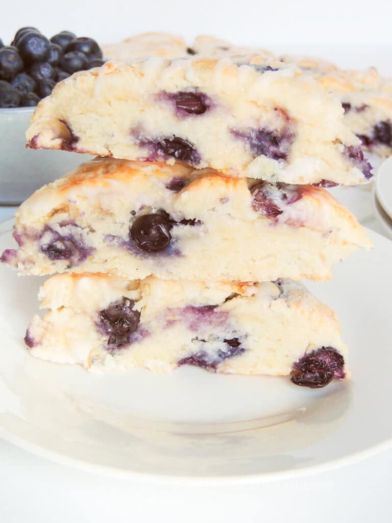 stacked blueberry scones