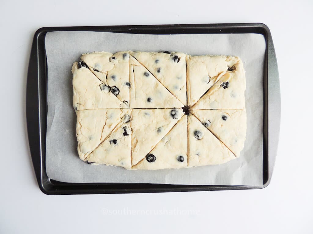 scored blueberry scones