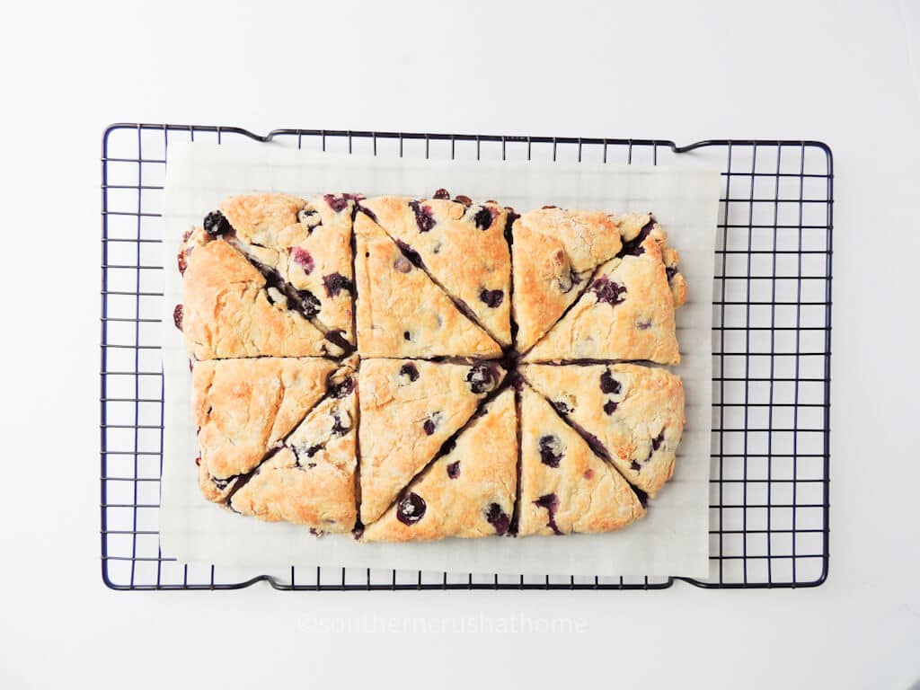 sliced blueberry scones