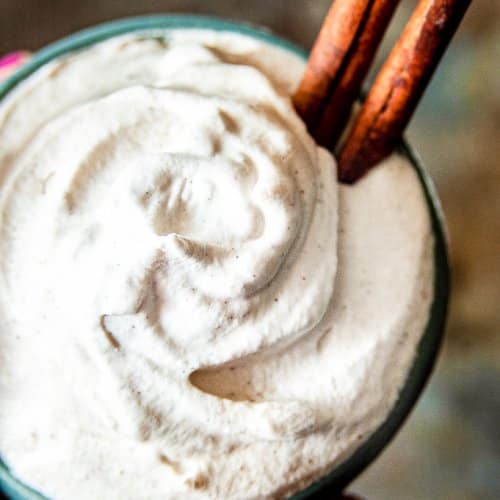 easy cinnamon whipped cream final image