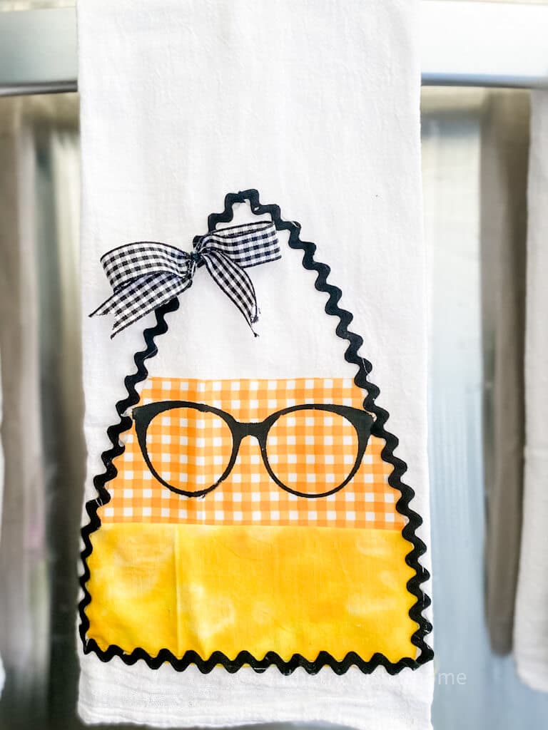 candy corn flour sack towel