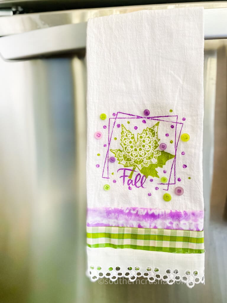 hanging fall flour sack towel